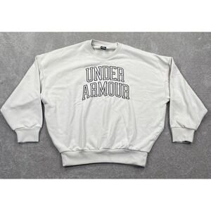 Under Armour Embroidered Pullover Sweatshirt Long Sleeves Women's Size L Ivory